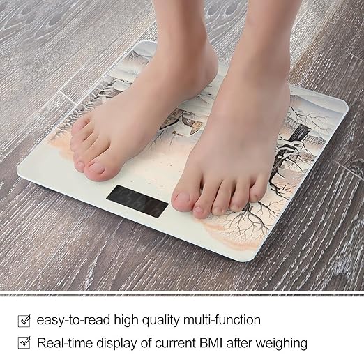 Snow and House Scale for Body Weight Accurate Digital Bathroom Scale Toughened Glass High Precision Scales Smart Weight Scales with Large LCD Backlight Display Weighing Machine