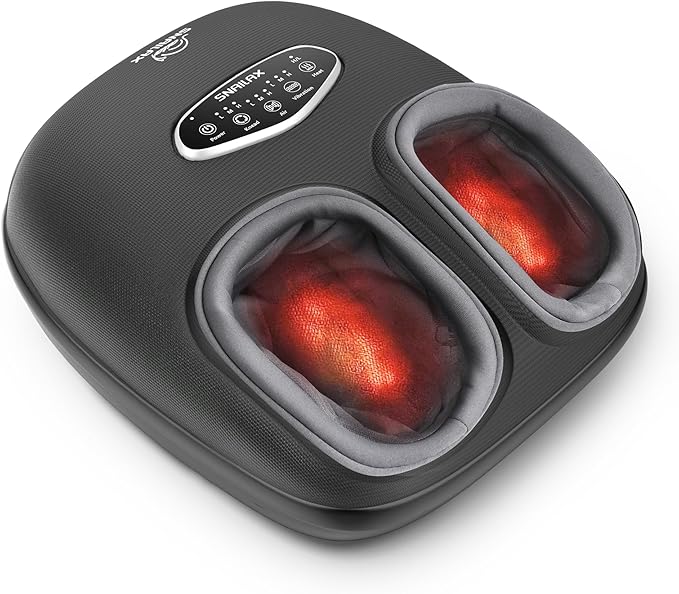 Snailax Shiatsu Foot Massager with Heat Deep Kneading Compression Vibration Feet Massager Machine for Plantar Fasciitis Neuropathy Foot Warmer Under Desk Size 13 Gifts for Men Women