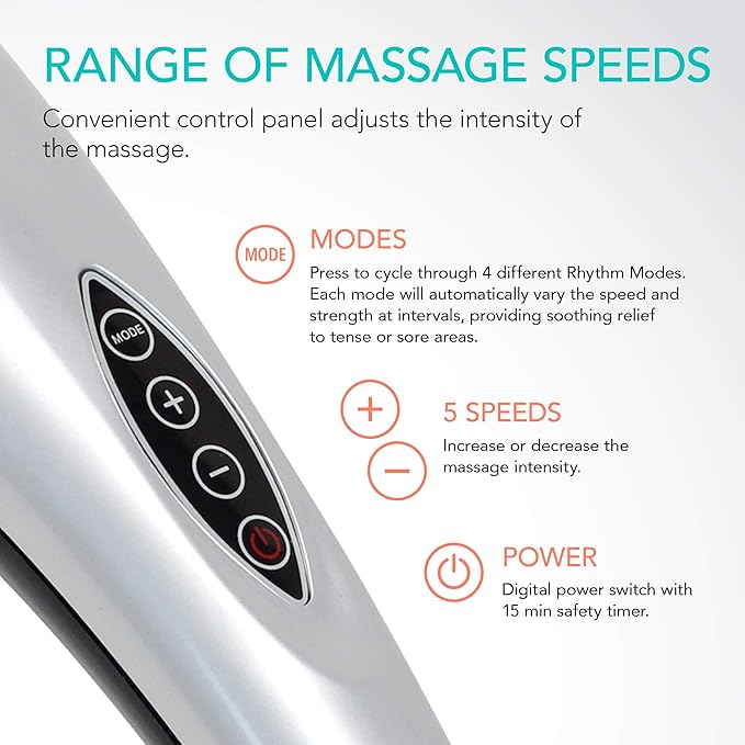 Daiwa Felicity Tapping Pro - Handheld Deep Tissue Back Neck Shoulder Leg Calf Muscle Massager with Extension Handle - FSA HSA Eligible