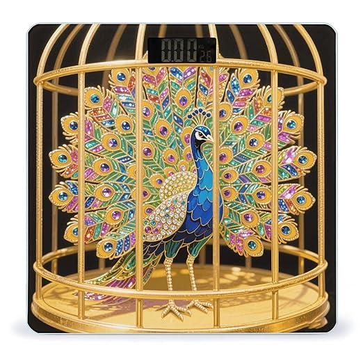 Peacock Scale for Body Weight Sturdy Tempered Glass Weighing Scales with LCD Display Accurate Digital Bathroom Scale Convenient Body Fat Smart Scales Easy Read