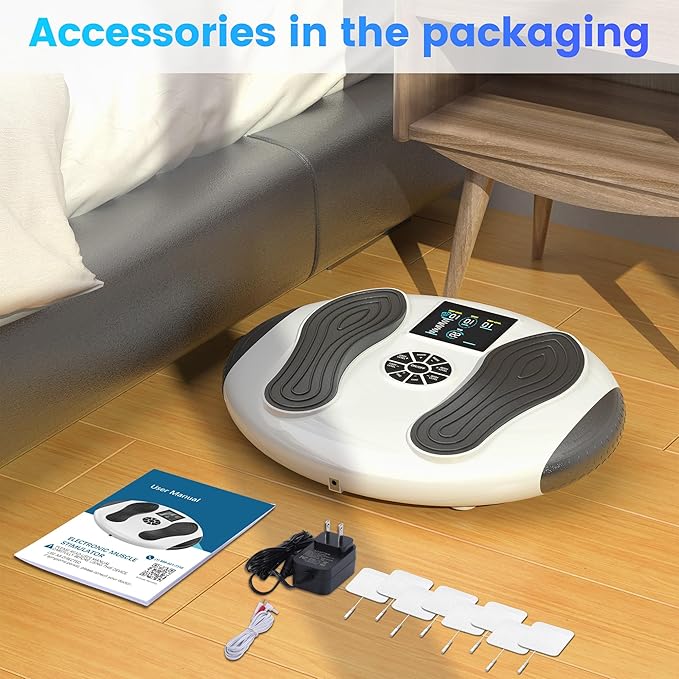 Professional Foot Massager for Neuropathy Foot Circulation Stimulator with Magnetic Storage EMS &amp TENS &amp EPT &amp NMES+ 4-in-1 Therapies Effective Foot Pain Relief