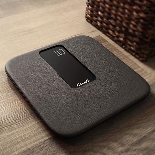 Escali ComfortStep Anti-Slip Digital Bathroom Scale for Body Weight with Removable Linen Platform Cover and High Capacity of 400 lb Batteries Included
