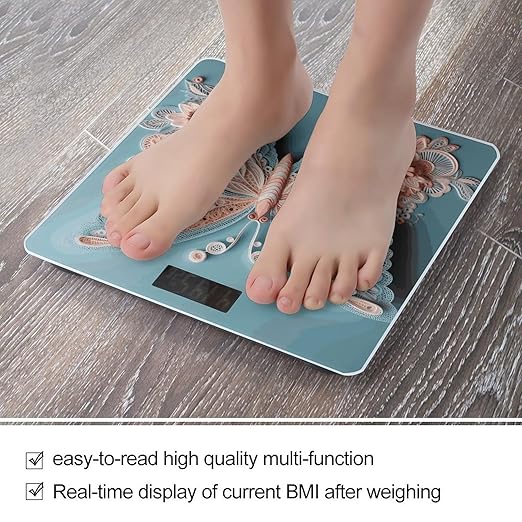 Lace Butterfly Smart Scale for Body Weight Accurate Bathroom Scale with LED Display Digital Weight Scales Weighing Machine High Precision Scales for Bath Home