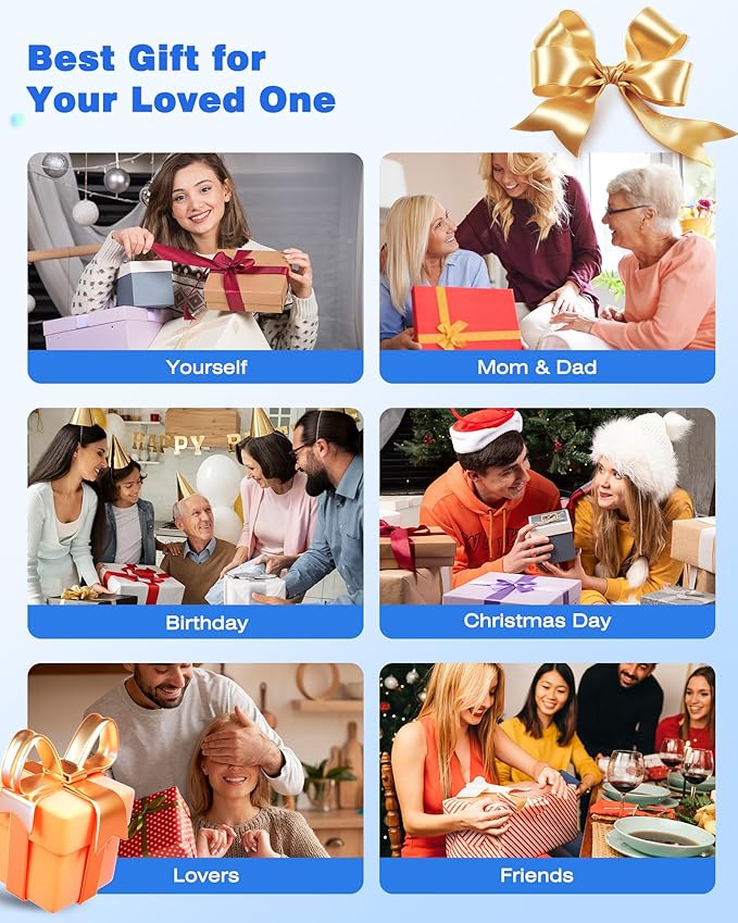 KINGJOY Neck and Shoulder Massager with Heat Shiatsu Neck and Back Massager for Back Shoulder Legs 2025 Upgraded 4D Kneading Deep Tissue Pain Relief Gifts for Women/Men/Mom/Dad Plug-in Use Only