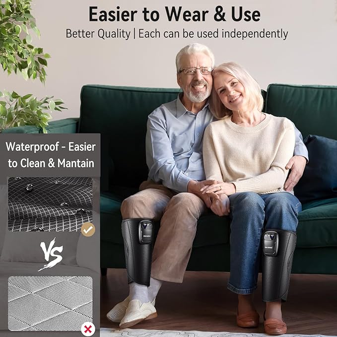 FIT KING Upgraded Cordless Calf Massager for Circulation Rechargeable Leg Compression Massager for Pain Relief Relax Edema &amp Muscle Recovery 3 Modes Intensities Gift for Mom Dad Athlete