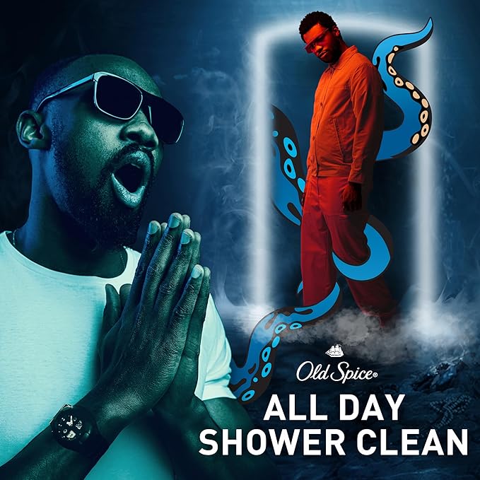 Old Spice Cleansing Body Wash for Men 3X Defense 24/7 Shower Fresh with Lasting Scent 2-in-1 Body &amp Face Wash Krakengard with Deep Ocean Scent 24 oz (Pack of 4)