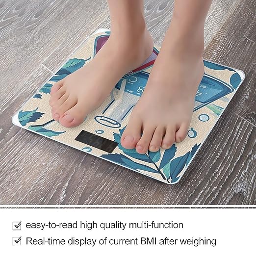 Chemistry Print Scale for Body Weight Accurate Digital Bathroom Scale Toughened Glass High Precision Scales Smart Weight Scales with Large LCD Backlight Display Weighing Machine