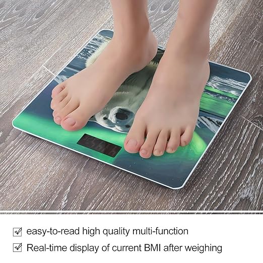 Northern Lights Polar Bear Scale for Body Weight Smart Scales Digital Bathroom Scale High Precision Weighing Scales with Large Display Weighing Machine for People