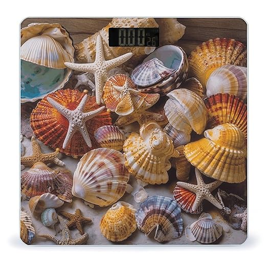 Sea Shell Treasures Scale for Body Weight Digital Bathroom Scale Accurate Smart Weight Scales with Large Display Weighing Machine High Precision Scales