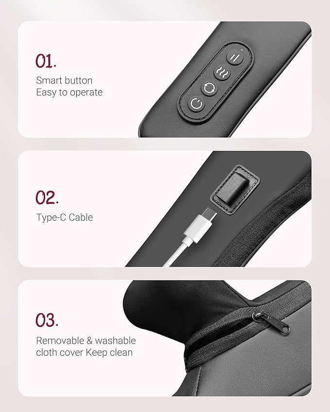 Cordless Neck Massager with Heat [2026 Upgraded] - Neck Shoulder Massager for Pain Relief Deep Tissue 6D Deep Kneading Shiatsu Back Massage FSA Eligible HSA Store Eligible
