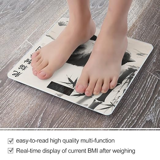 Fat Cat Weight Scale Large Digital Bathroom Scales with Bright LED Display Non Slip Digital Scale and Step On Fashion Weighing Machine for Body