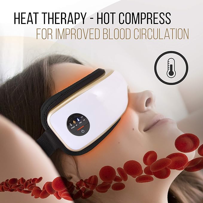 SereneLife Electric Eye Massager - Wireless Temple and Eye Massager Tool Built-in Battery SLEYMSG55.8