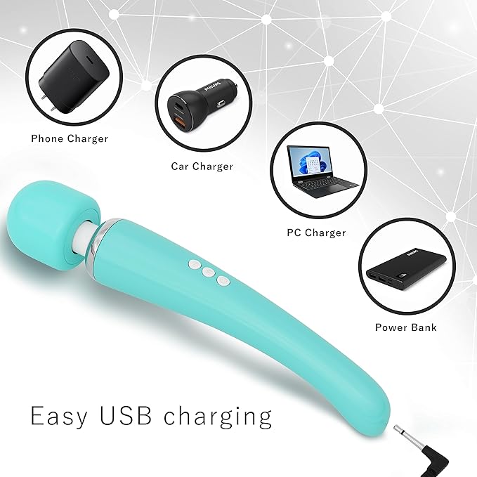 Therapeutic Cordless Massager - Powerful Massage Tool Handheld 8 Speeds 20 Patterns - Rechargeable Hand Massagers for Sore Muscles - Hand Held Massage Tool for Neck &amp Back