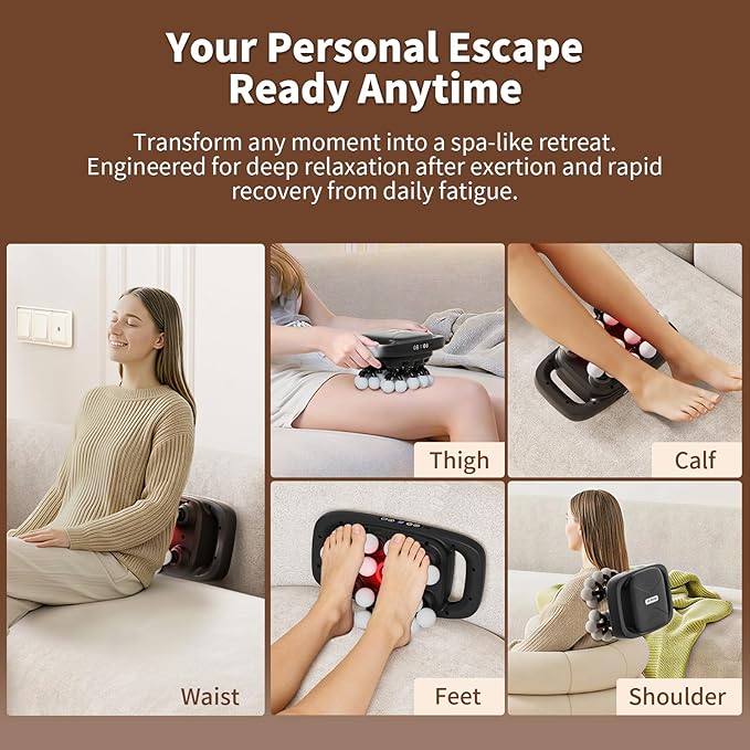 20-Head Massage Gun 30 Intensity Levels 3 Modes Deep Tissue Massager with 50KG Force &amp Noise-Free Motor for Neck Back Legs Shoulders Portable for Full Body Muscle Recovery