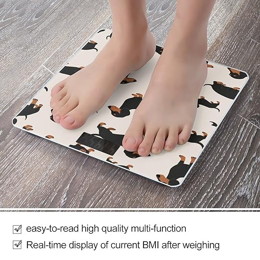 Smart Scale for Body Weight Automatic Switch Digital Bathroom Weighing Scale Cartoon Dachshund Weiner Dog Pet Dogs
