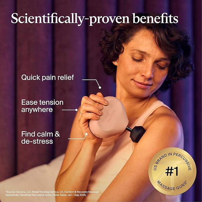 TheraGun Mini (3rd Generation) by Therabody – Ultra-Portable Massage Gun and Travel Essential for Fast Effective Pain and Tension Relief Anywhere (Desert Rose)