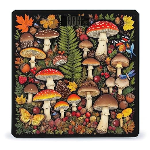 Smart Scale for Body Weight Digital Bathroom Weighing Scale Energy Saving Scale Fall Mushroom Leaves