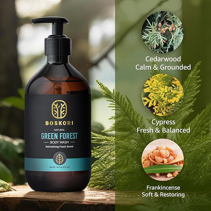 Cedar Essence Body Wash for Men – Gentle Daily Cleanser with Natural Cedarwood &amp Herbal Extracts Plant-Derived Hydration No Harsh Chemicals Refreshing Wood Aroma – Made in Taiwan 16 fl oz