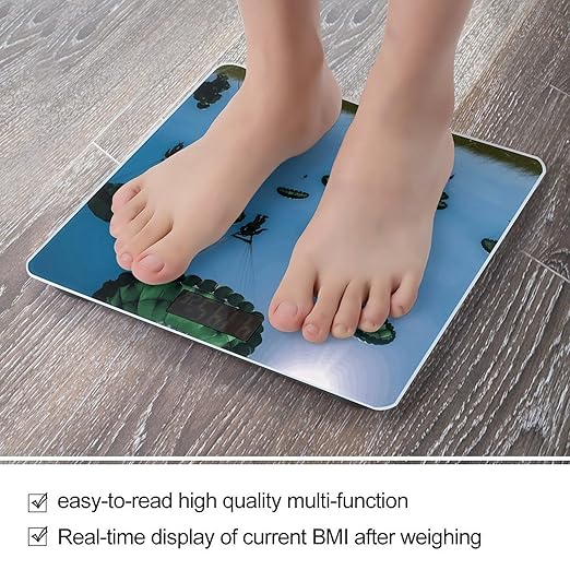 Green Parachute Bathroom Scale Ultra-Bright Liquid Crystal Screen Weight Scale Accurate Bathroom Body Scales for Body Weight Bathroom Pet Home Bedroom Gift-Giving