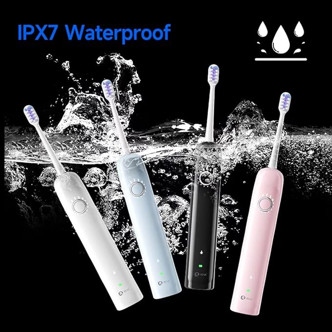 X1 Sonic Electric Toothbrush for Adults - Sweeping &amp Vibrating Rechargeable 4 Brush Heads 5 Cleaning Modes 60-Day Battery Life &amp IPX7 Waterproof Design (White)