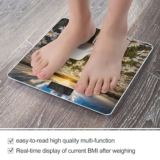 Stool Among Flowers Scale for Body Weight Digital Bathroom Scale Accurate Smart Weight Scales with Large Display Weighing Machine High Precision Scales