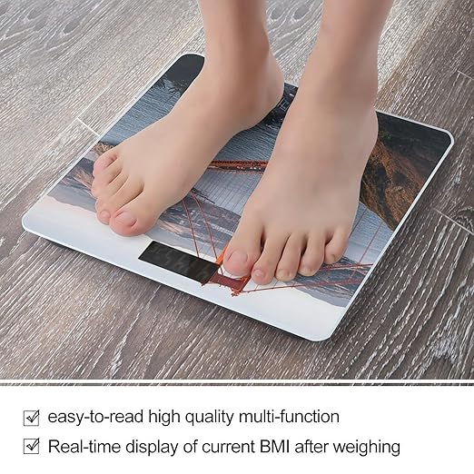 San Francisco Golden Gate Bridge Smart Scale for Body Weight Accurate Bathroom Scale with LED Display Digital Weight Scales Weighing Machine High Precision Scales for Bath Home
