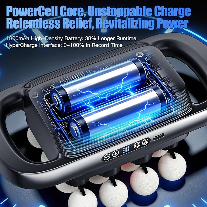 Upgraded 16 Head Massage Gun Set Deep Tissue Percussion Massager 16-Drive Back Muscle Massager with 3 Modes &amp 30 Intensities for Thighs Arms Waist Back
