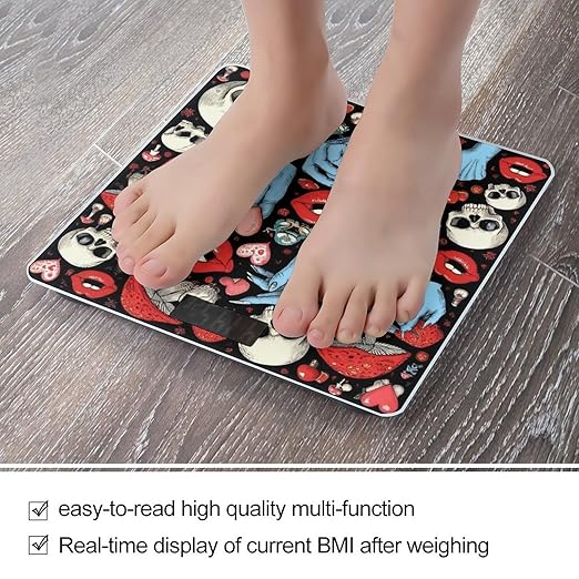 Women's Digital Bathroom Weighing Scale Automatic Switch Energy Saving Scale Smart Scale for Body Weight Halloween Goth Skull Mushroom Vampire Magic Witch Witchcraft