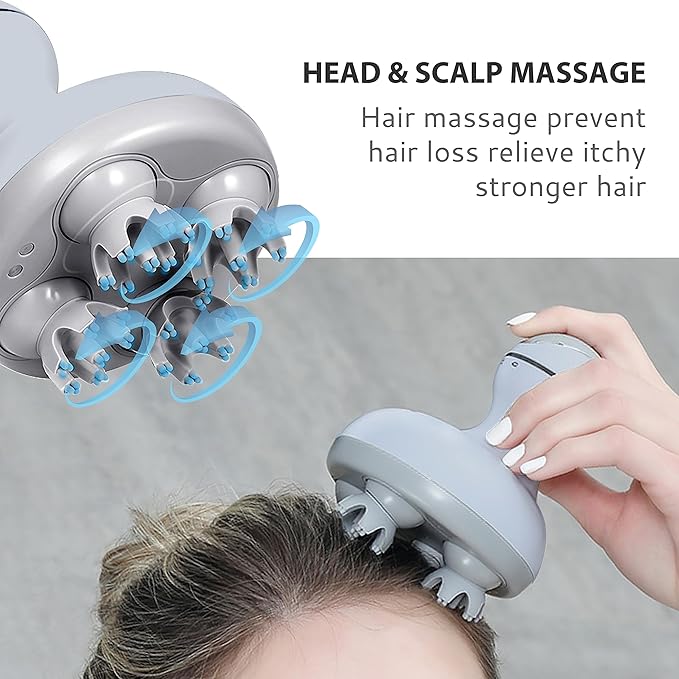 COMFIER Electric Scalp Massager Hair GrowthHandheld Head Massager for Headaches84 Massage NodesHair MassagerDeep Kneading and Stress ReliefHead ScratcherIdeal Gifts for MomDadWomenMen