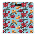 Cherry Pattern Digital Bathroom Scale for Body Weight Weighing Scale with Backlit LCD Display High Precision Measurements &amp Measures Weight Up to 180kg