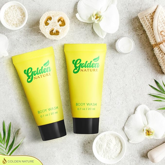 Travel Size Hotel Body Wash - Jasmine 0.7 fl oz 100 PK - Delight Your Guests with Soothing &amp Refreshing Body Wash - Bulk Small Size Toiletries for Airbnb Motels &amp Guest Rooms