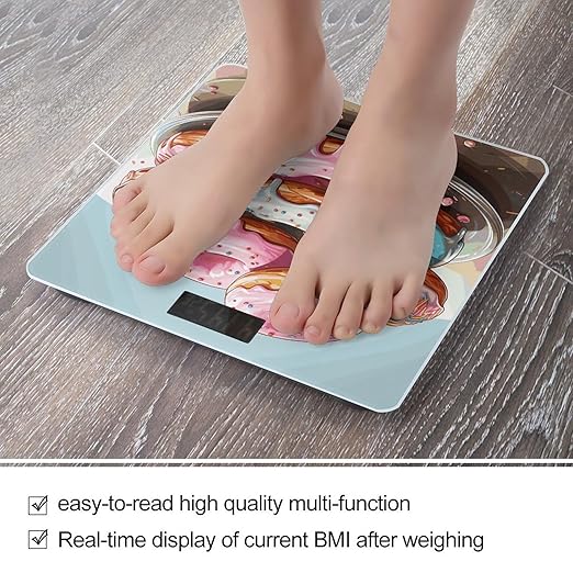 Cartoon Donuts Bathroom ScaleHighly Accurate Digital Weighing Machine for People Bright LED Display Weight Scale for The Aldult Home Use