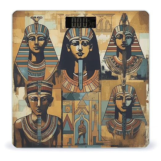 Ancient Egypt Tribe Series Scale for Body Weight Accurate Digital Bathroom Scale Toughened Glass High Precision Scales Smart Weight Scales with Large LCD Backlight Display Weighing Machine