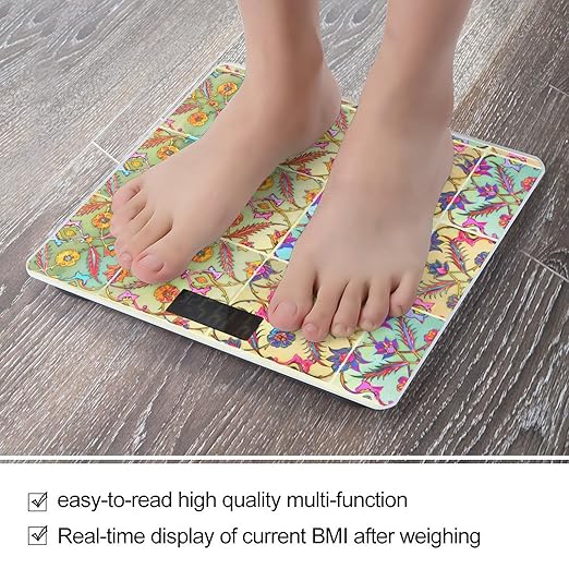 Digital Glass Boho Chic! Gypsy Chic! Bohemian Decor!Bathroom Scale Scale for Body Weight Digital Bathroom Weighing Machine Battery Powered Measures Weight Up to 400 Lb Capacity