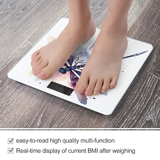 Colorful Dragonfly Smart Scale for Body Weight Accurate Bathroom Scale with LED Display Digital Weight Scales Weighing Machine High Precision Scales for Bath Home