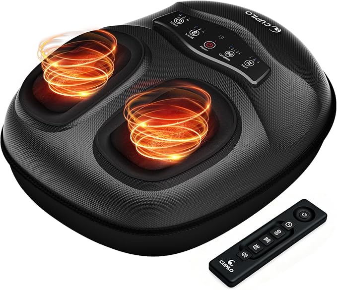 FSA Eligible HSA Foot Massager with Heat [Remote Control] Shiatsu Foot Massager Machine with 5 Compression Levels Electric Feet Massager for Foot Pain Relief Gifts for Elderly Senior Parents