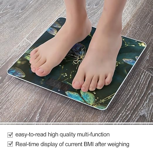 Dragonfly Bathroom Scale Ultra-Bright Liquid Crystal Screen Weight Scale Accurate Bathroom Body Scales for Body Weight Bathroom Pet Home Bedroom Gift-Giving