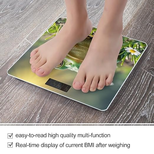 Cute Frog Bathroom Scale Digital Weight Scale Precision 400 Lbs Weighing Scales Large with LCD Backlight Display BMI Measures