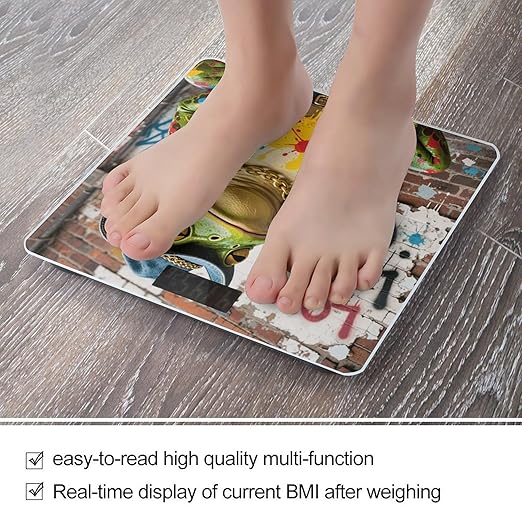 Western Cowboy Frog Scale for Body Weight Sturdy Tempered Glass Weighing Scales with LCD Display Accurate Digital Bathroom Scale Convenient Body Fat Smart Scales Easy Read