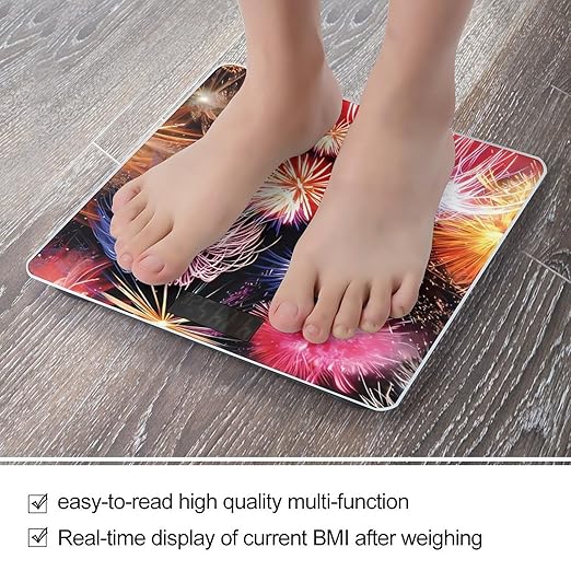 Beautiful Fireworks Scale for Body Weight Digital Bathroom Scale Precision Smart Weighing Scales with Clear LED Display Accurate High Precision Scales Weighing Machine