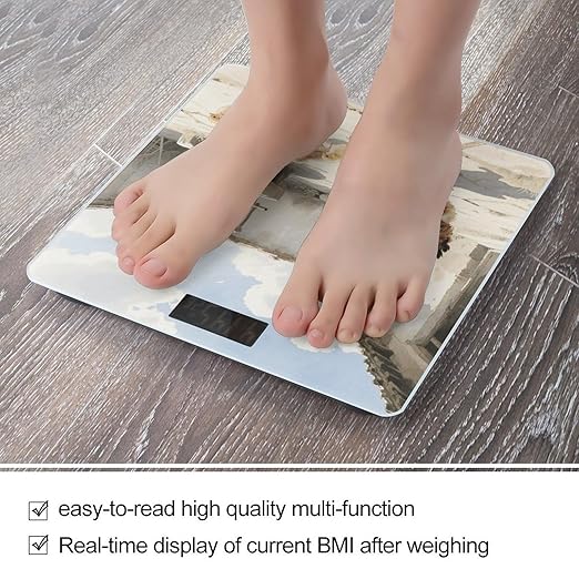 Chickens Weight Scale Large Digital Bathroom Scales with Bright LED Display Non Slip Digital Scale and Step On Fashion Weighing Machine for Body