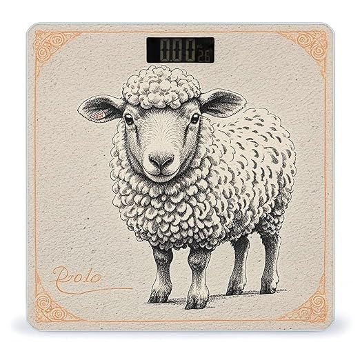 Hand Drawn Sheep Scale for Body Weight Smart Scales Digital Bathroom Scale High Precision Weighing Scales with Large Display Weighing Machine for People