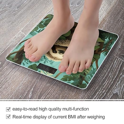 Hug Tree Sloth Digital Bathroom Scale for Body Weight Weighing Scale with Backlit LCD Display High Precision Measurements &amp Measures Weight Up to 180kg