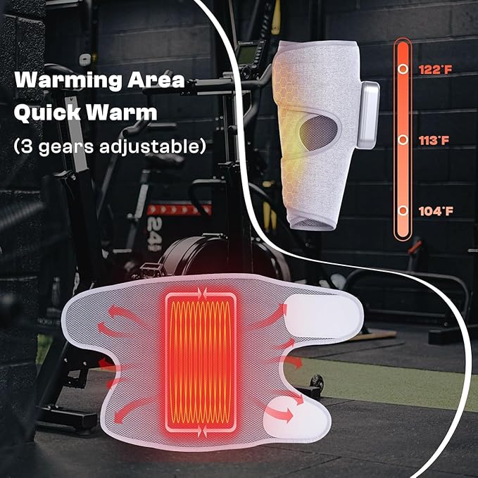 Cordless Leg Massager with Heat and Compression Rechargeable Leg Compression Massager for Circulation Muscle Relaxation for Calf Gifts for Dad Mom Men Women Gym Office Home (1 Piece)