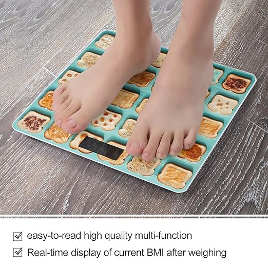 Toast and Food Smart Scale for Body Weight Accurate Bathroom Scale with LED Display Digital Weight Scales Weighing Machine High Precision Scales for Bath Home
