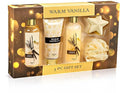 Fragrance Bath &amp Body Collection Gift Box Includes Shower Gel Body Lotion Body Scrub Bath Bomb &amp Sponge (Warm Vanilla 2.0) – Mother's Day Gift for Mom