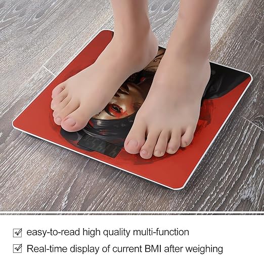 Anime Style Characters Scale for Body Weight Precision Bathroom Weighing Scales with Back Lit LCD Display Sturdy Tempered Glass Body Weight Scales Digital Bathroom Scale 400lb