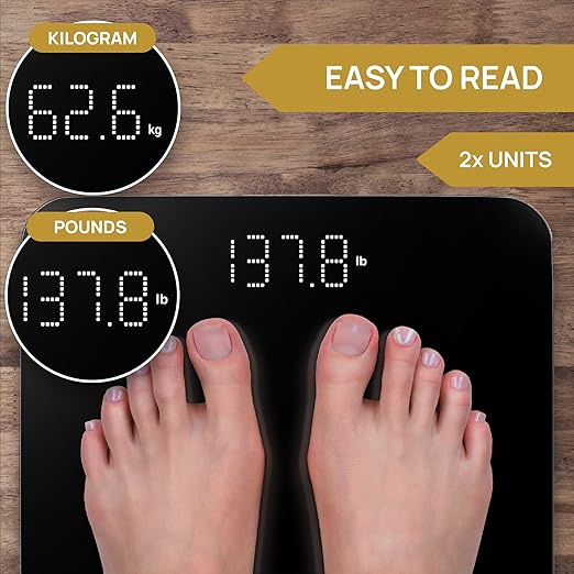 INEVIFIT Bathroom Scale Highly Accurate Digital Bathroom Body Scale Measures Weight up to 400 lbs. Includes Batteries