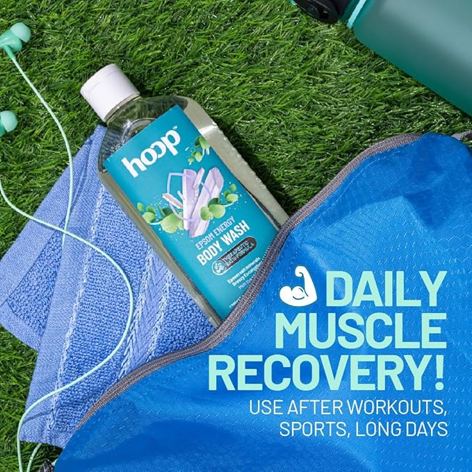 hoop Epsom Body Wash | Epsom Salt Infused Body Wash for Shower Hand &amp Foot Soak Workout Recovery Bath Salt Relaxation Skin Feet Lavender | 300 ml