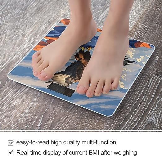 Aircraft Plane at Sunset Bathroom Scale Digital Weight Scale Precision 400 Lbs Weighing Scales Large with LCD Backlight Display BMI Measures